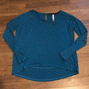 Lightweight High Low Dark Teal Top